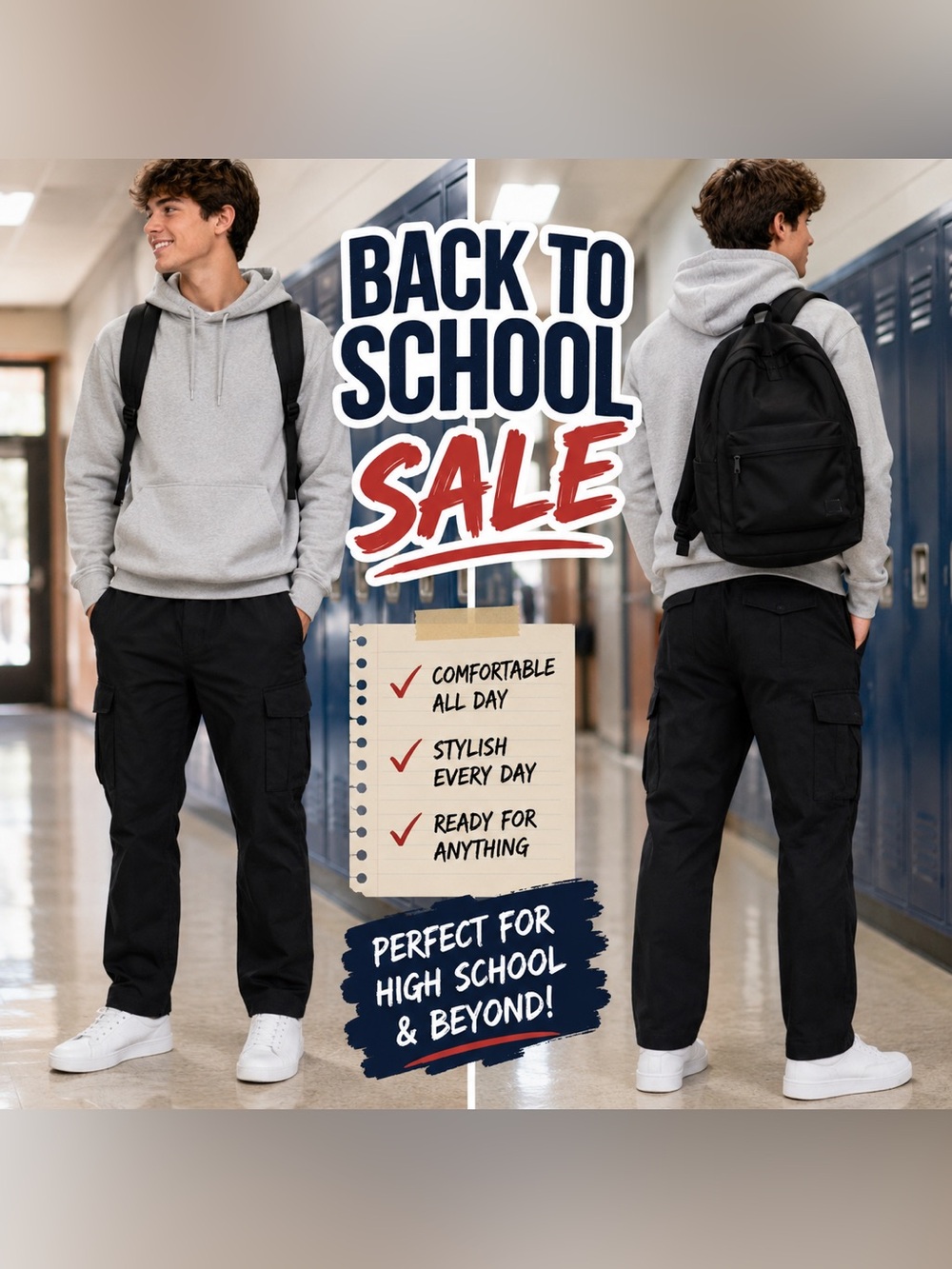 🆕 NWT CSG Everett Black Cargo Pants Men’s L XL Back to School Teen Style